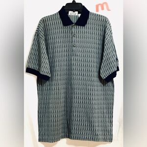 BOCA CLASSICS GREEN, WHITE & BLUE MENS POLO